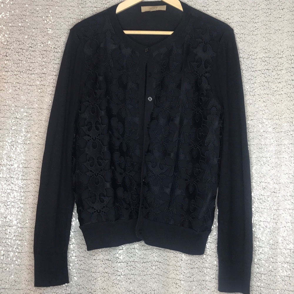 Navy Blue Embellished Cardigan